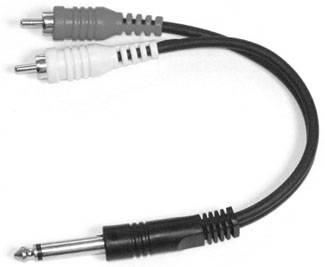 Link Audio 1/4 Mono-M  to 2x RCA-M Y-Cable